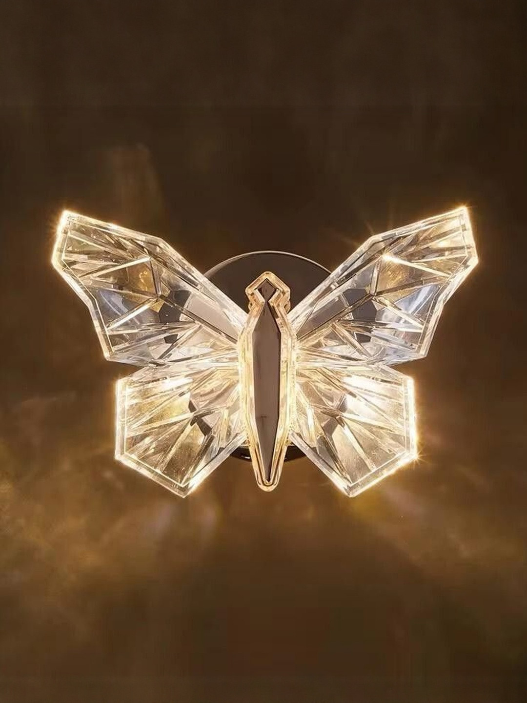 HomesElite White Butterfly Shape Acrylic Wall Lamp With Bulb
