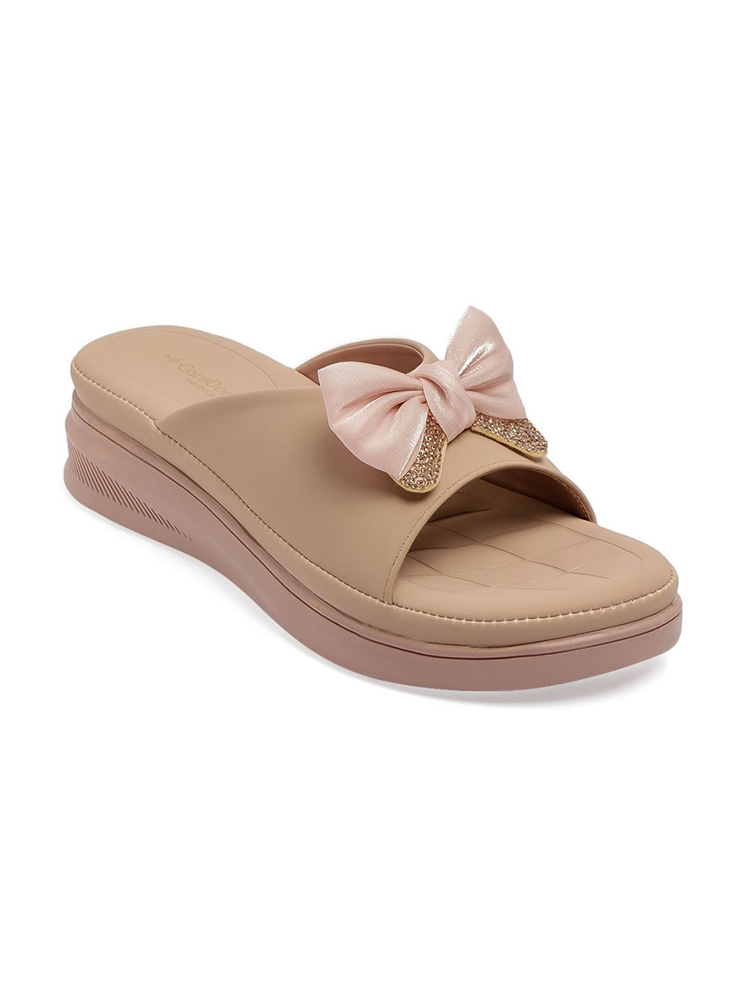 CareDone Women Embellished Open Toe Flats with Bow