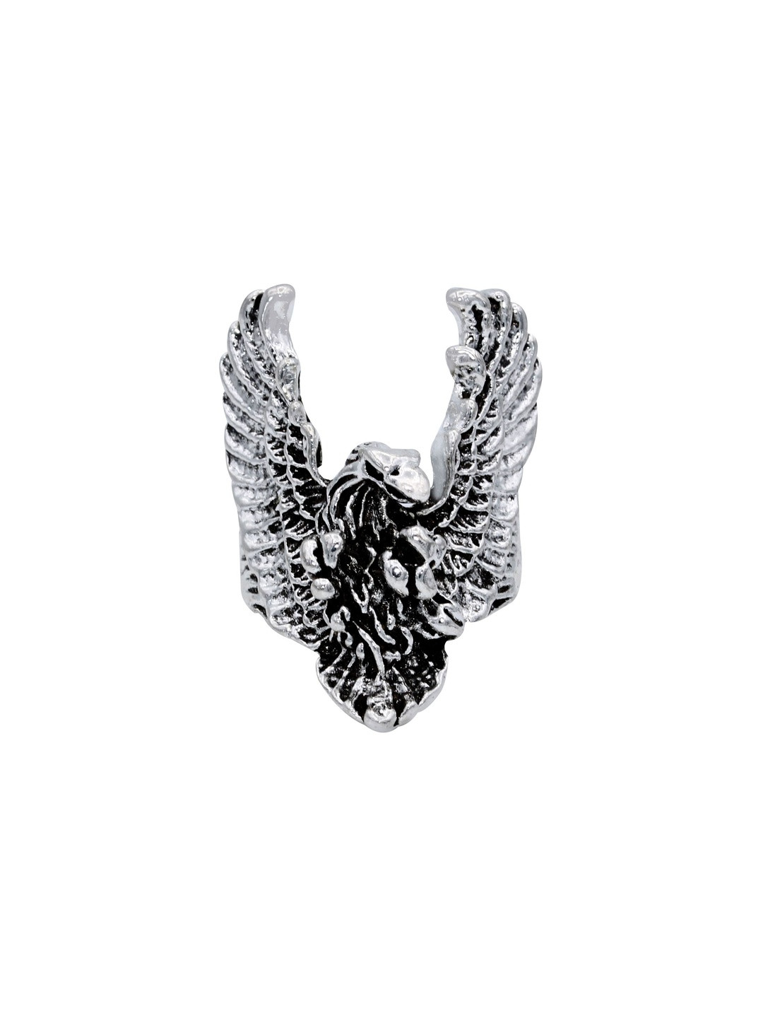 DZINETRENDZ Oxidised Antique finish Brass Flying Falxon American Finger ring