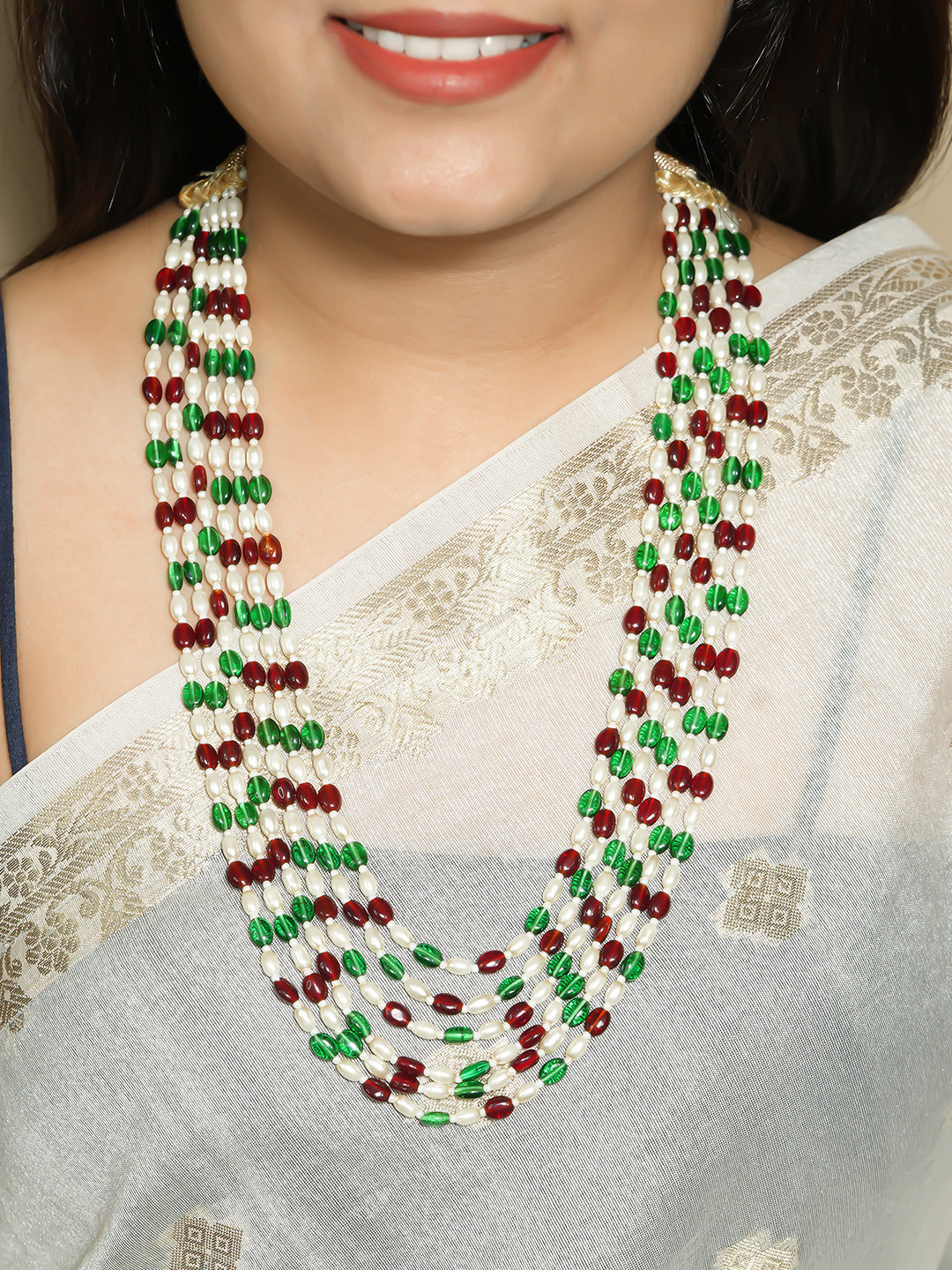 Raj Gems Artificial Beads Beaded Layered Necklace