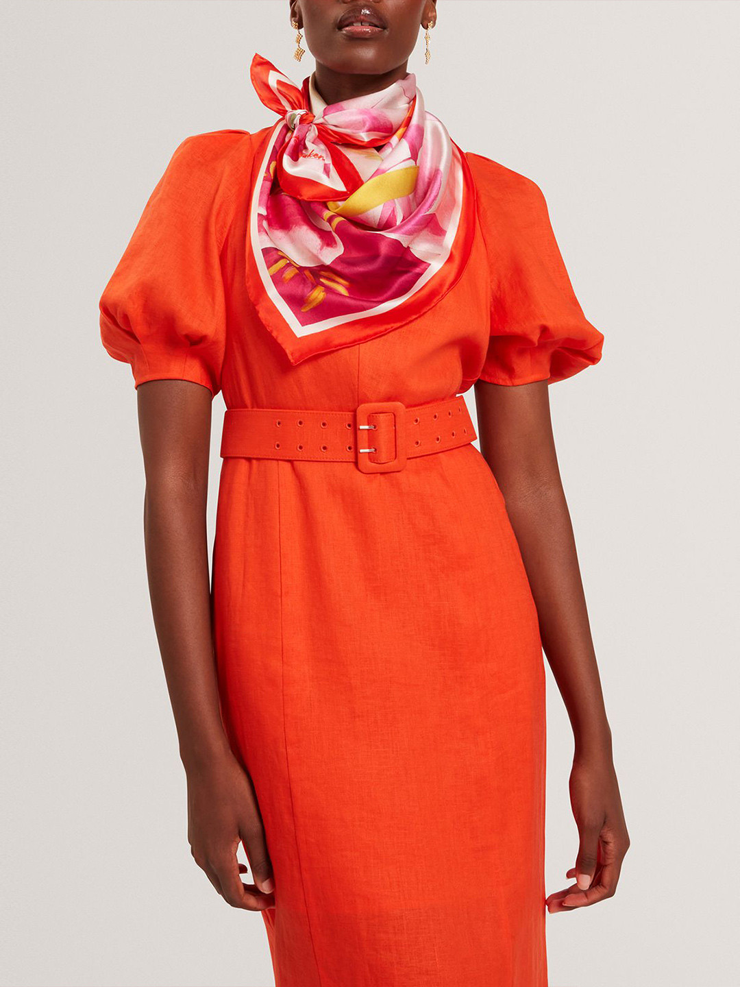 Ted Baker Women Printed Scarf with Solid Border