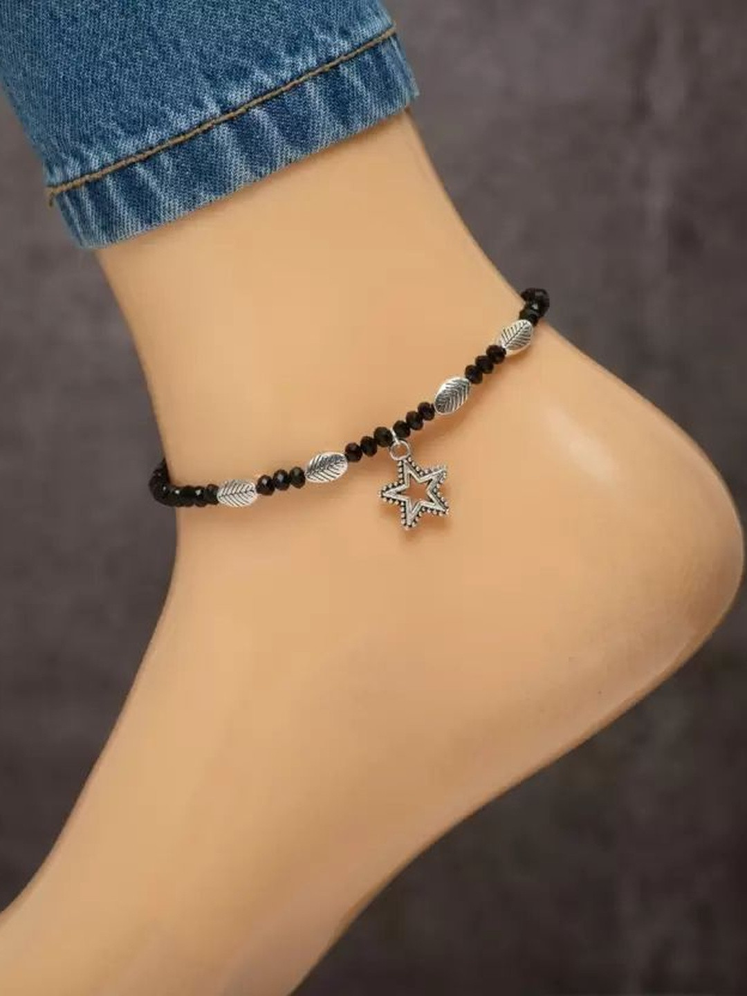 18 Fashion Street Silver-Plated Artificial Beads Anklet