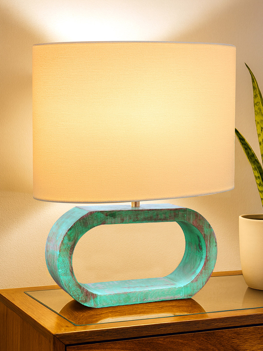 Homesake White Wooden Table Lamp