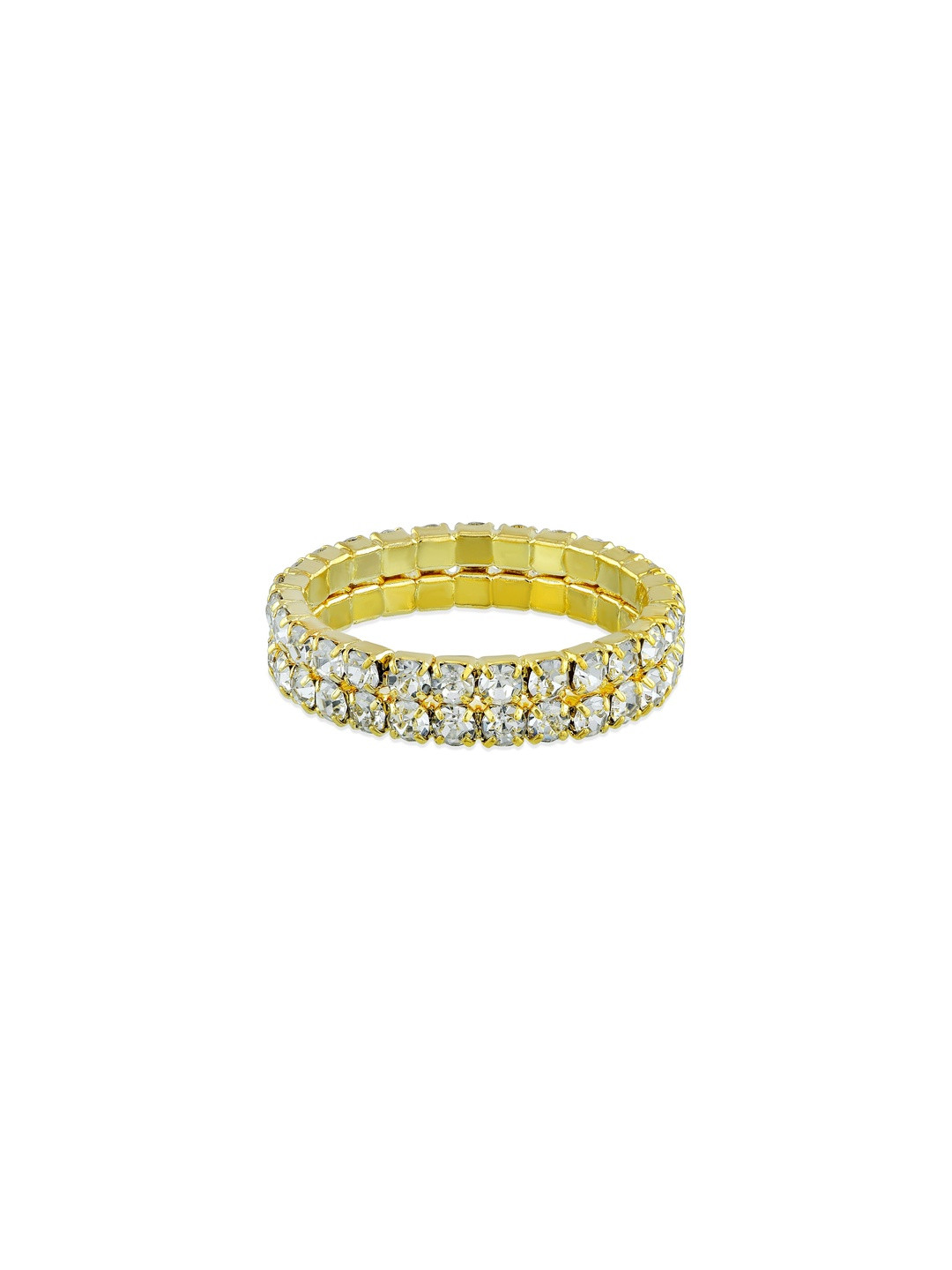 Gold plated, CZ double line, light weight Fashion finger ring