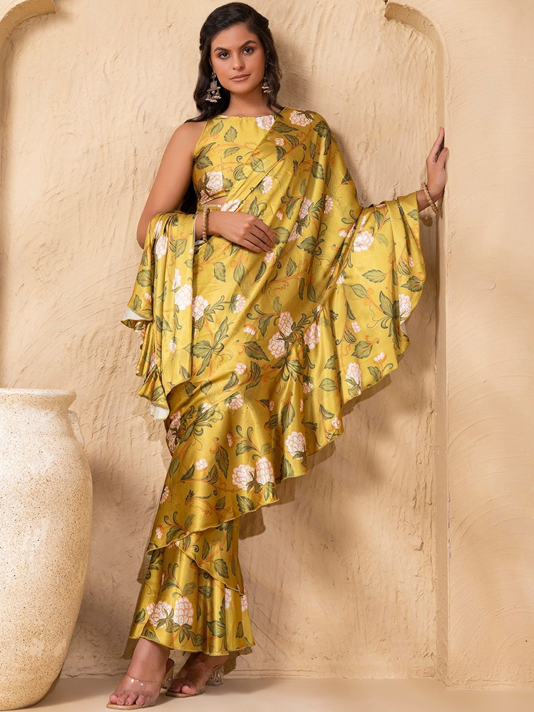 MABISH by Sonal Jain Pre-Draped Frill Sarree with Blouse
