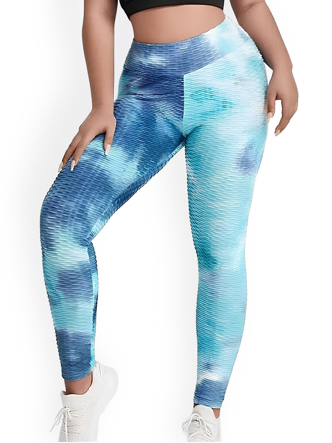 MULTIWA Women Tie Dye Bubble Printed Ankle-Length Gym Tights