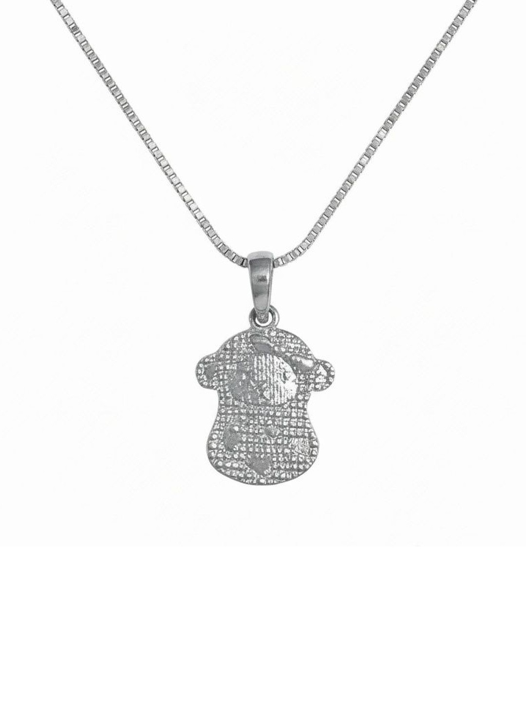 925 SILLER 925 Sterling Silver Rhodium-Plated Doll Pendant With Chain