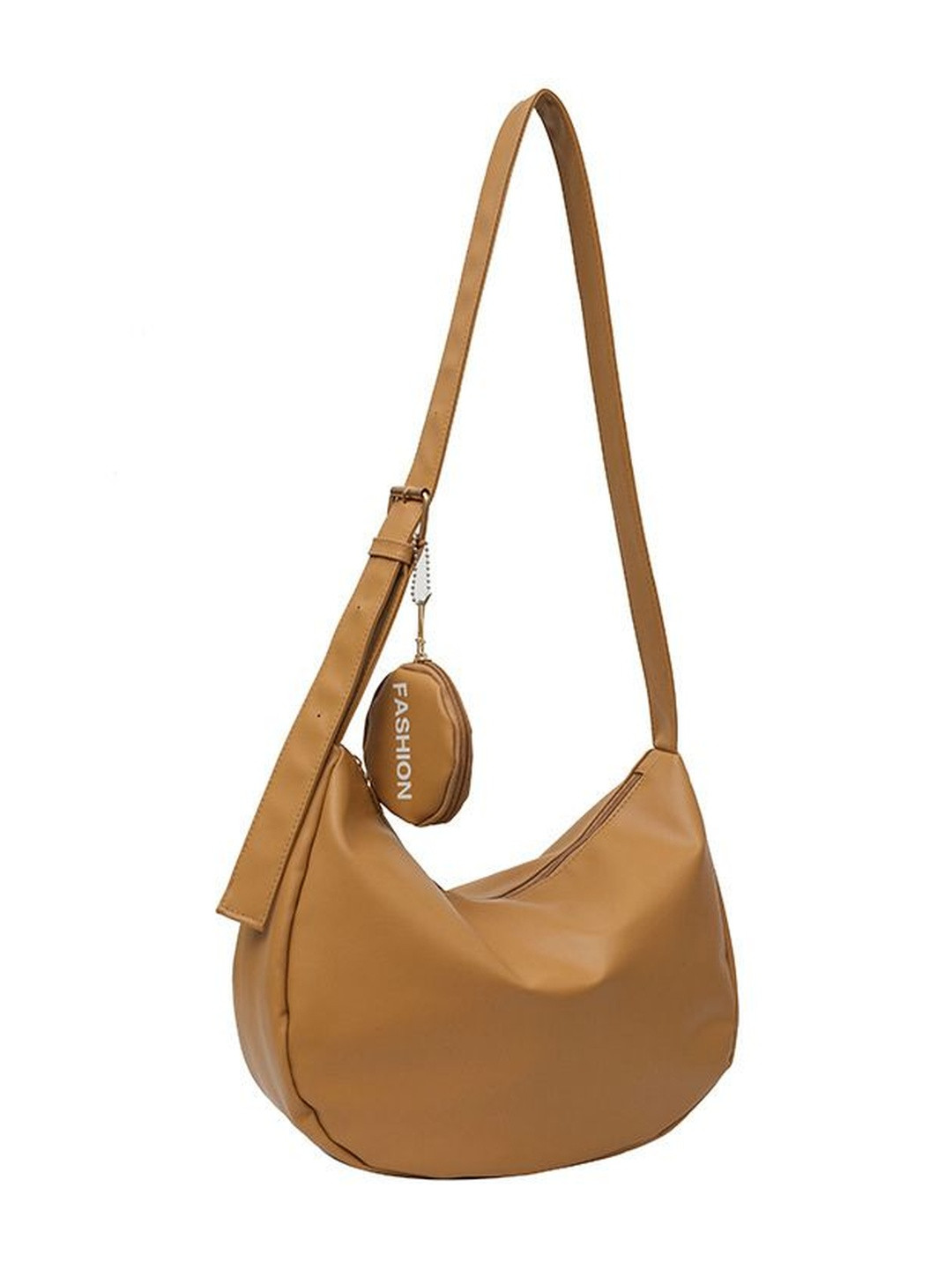 CORSICA Women Khaki Solid PU Bowling Shoulder Bag