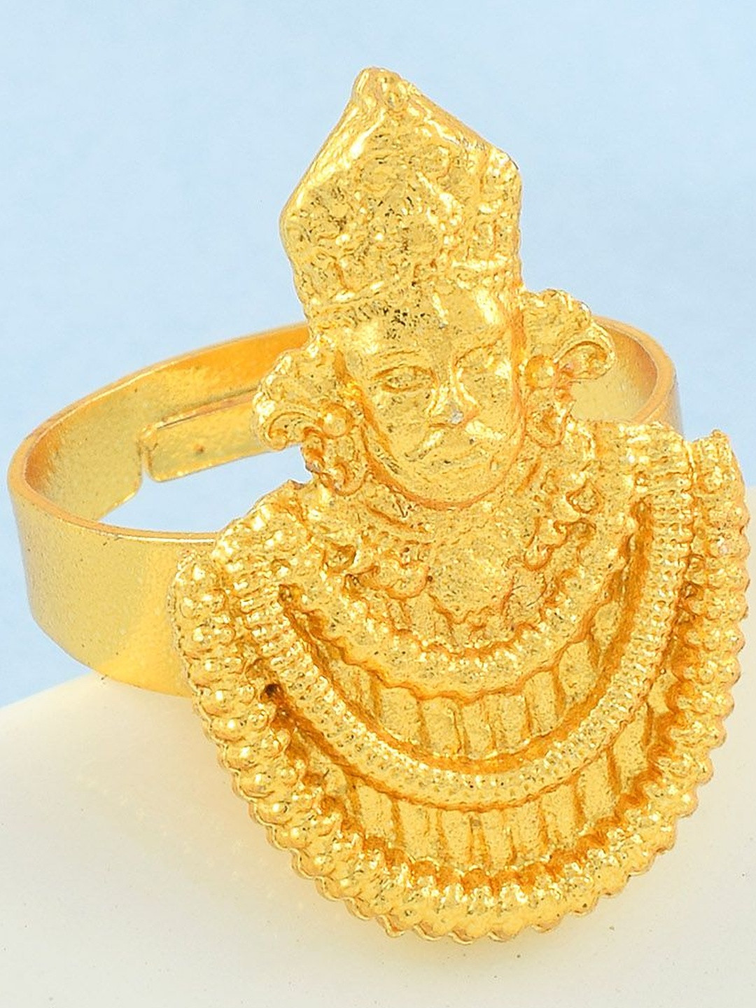 Brass Gold plated Khatu Shyam finger ring