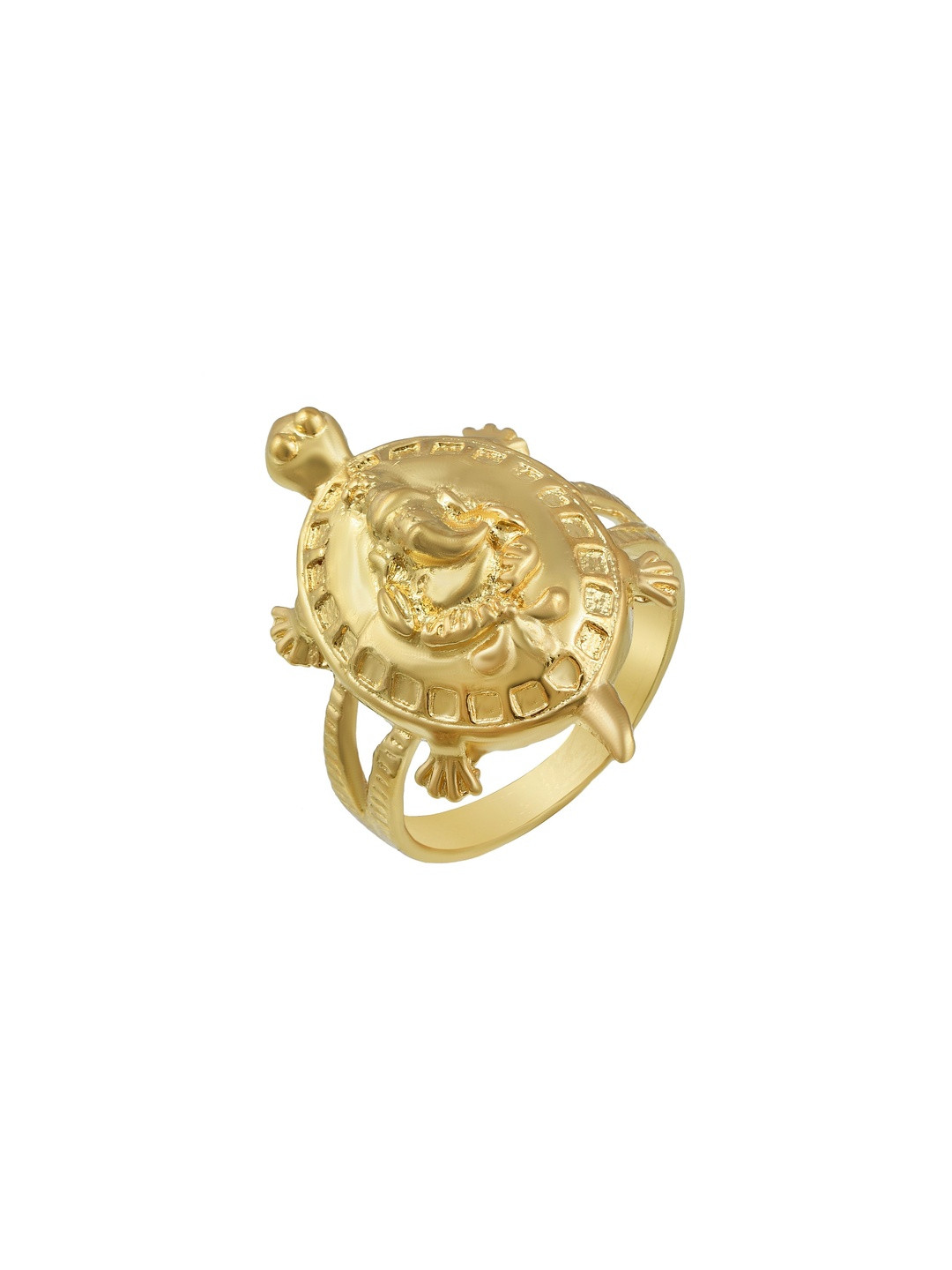Gold plated Ganesh with Tortoise shape Vaastu Fengh Finger ring