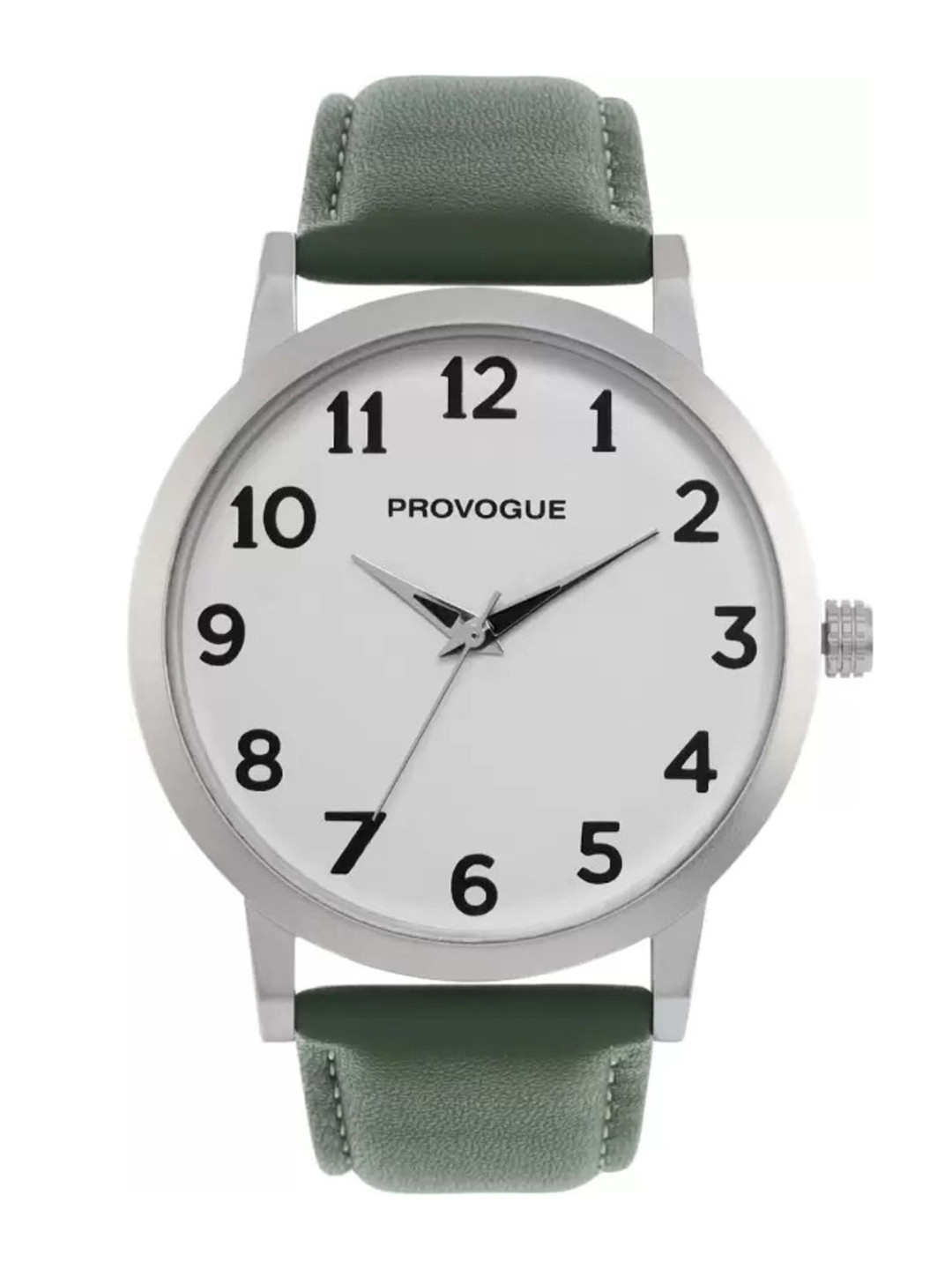 Provogue Men Stainless Steel Dial & Leather Straps Analogue Watch SK-PG-4050-WYT-GRN