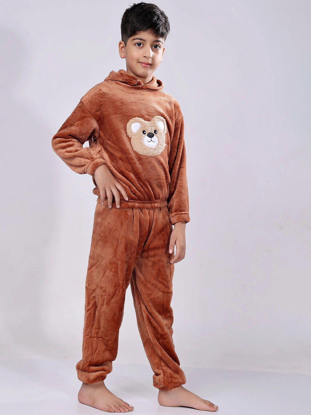 Chawla Uttam Kids Printed Hooded Sweatshirt With Joggers