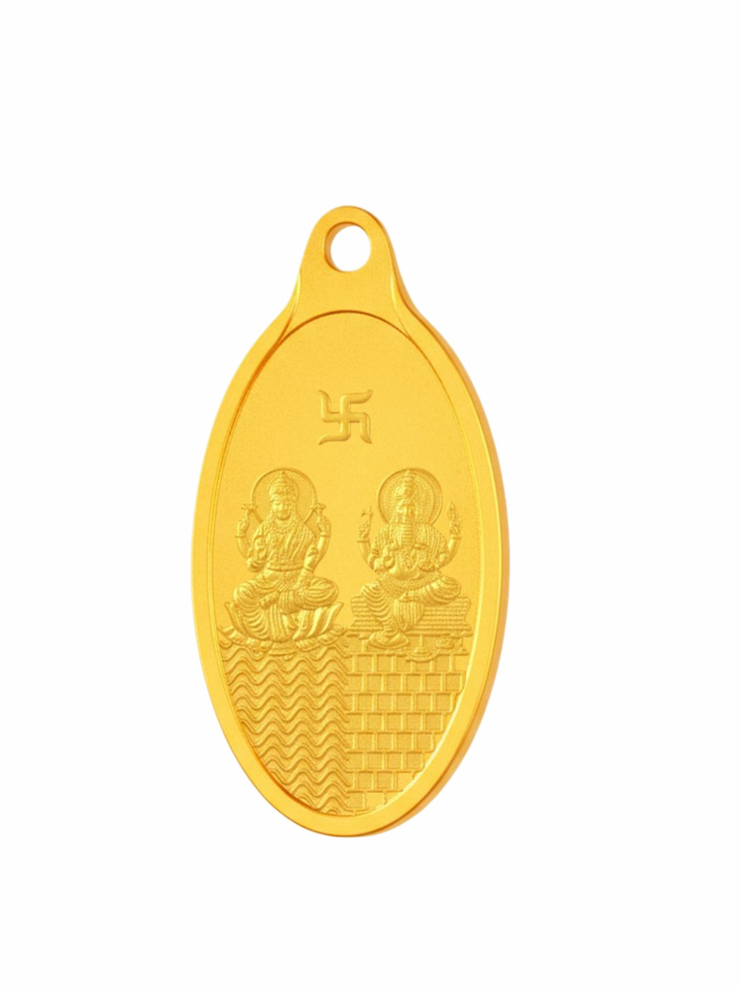 Aisshpra 24 KT Lakshmi Ganesha Gold Coin Pendant - 2 g