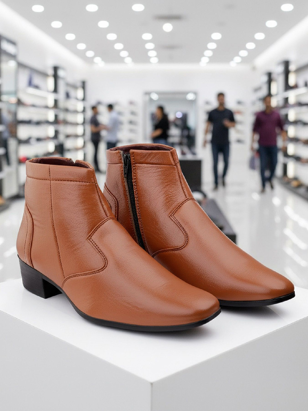 Bxxy Men Slip-On Formal Zipper Boots