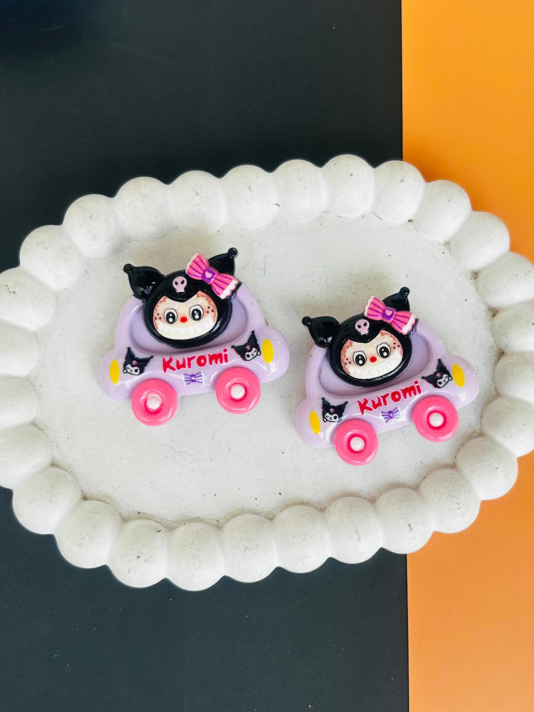 Radhya Accessories Women Set of 2 Kuromi Car Alligator Hair Clip Hair Accessory