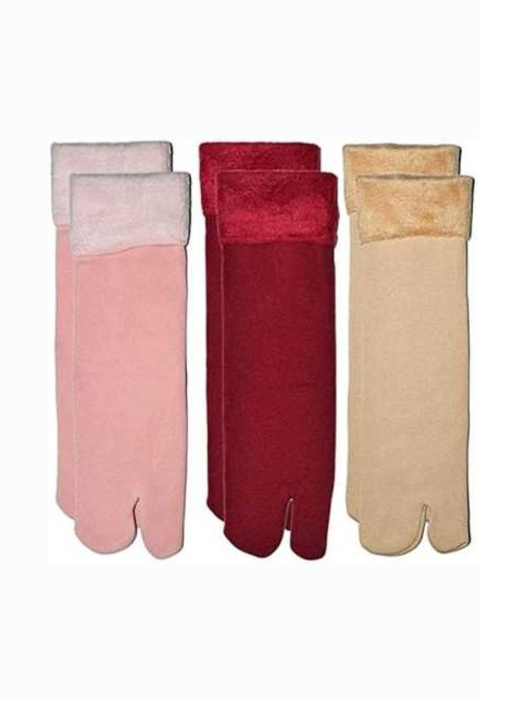 Akeeta Women Multi Colored Set Of 3 Wool Blend Full Length Socks