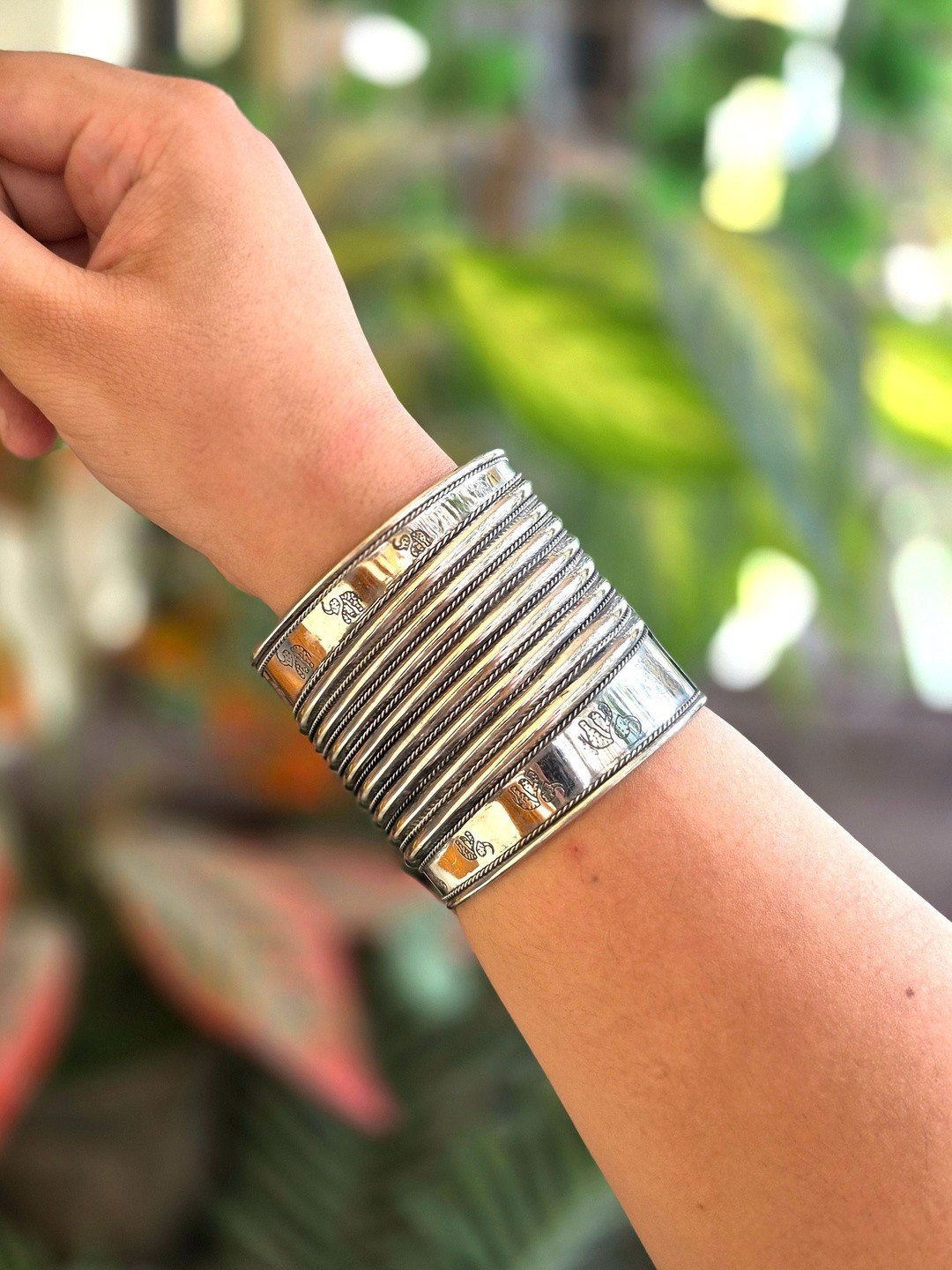 NAMAN ARTS Set Of 2 Oxidised Cuffs