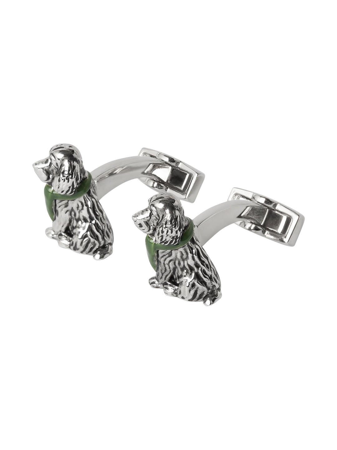 HACKETT LONDON Men Silver Engraved Cufflinks