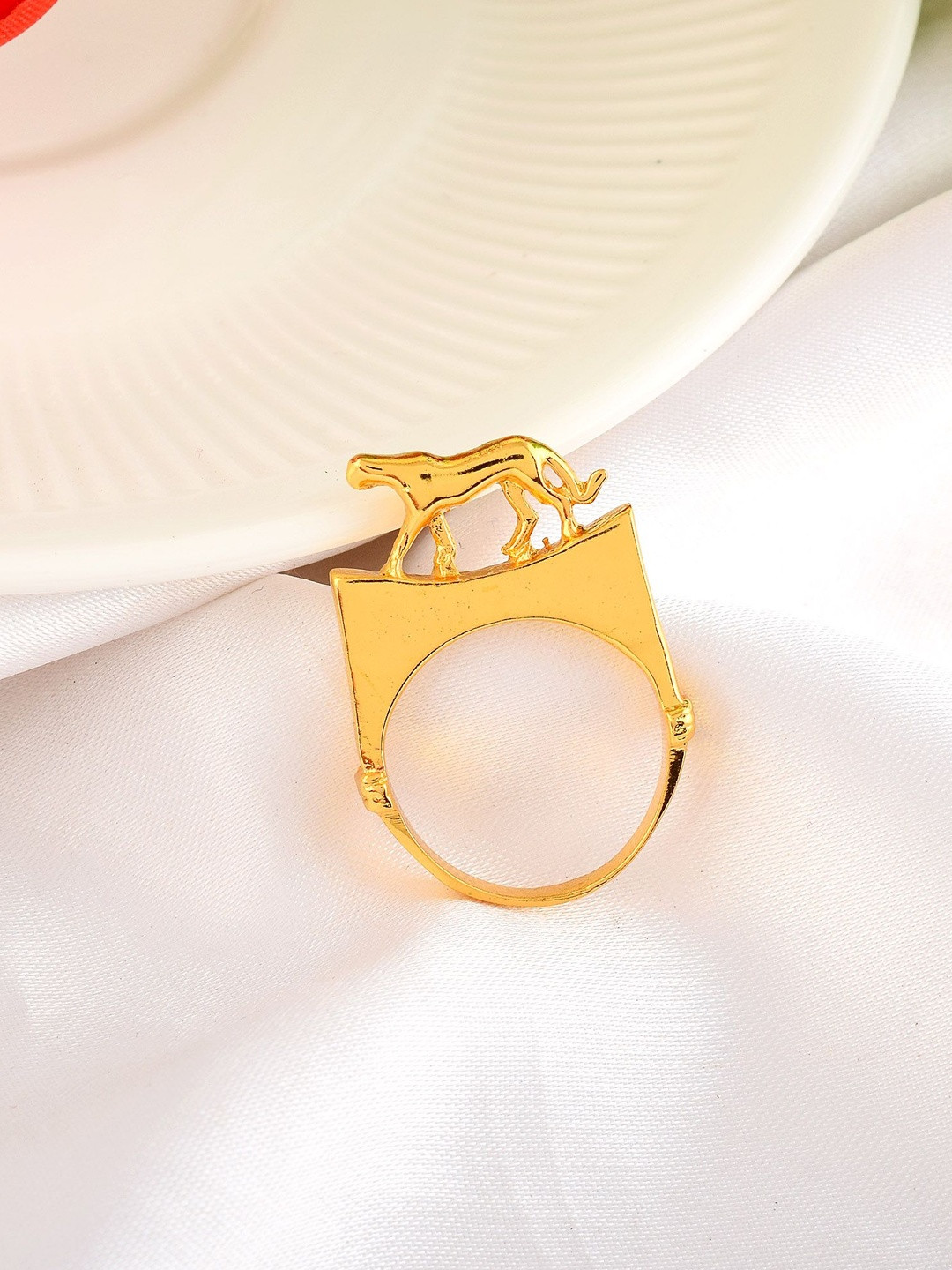 Brass Goldplated Tiger Jaguar Cheetah Sleek and thin finger ring