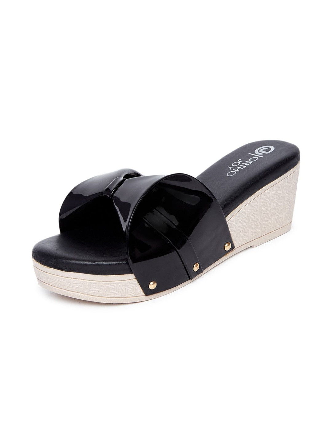 ORTHO JOY Women Black Doctor Sole Casual Slipper