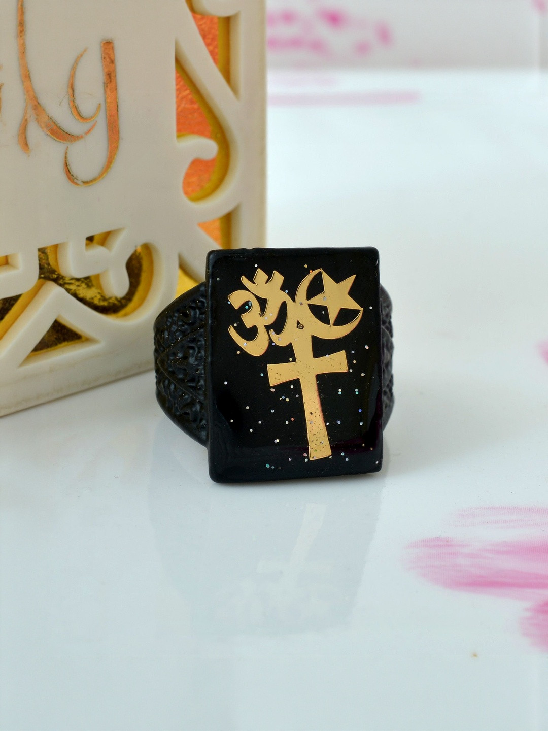 DZINETRENDZ Unisex Lettered Secular All Religion Fashion Finger Ring