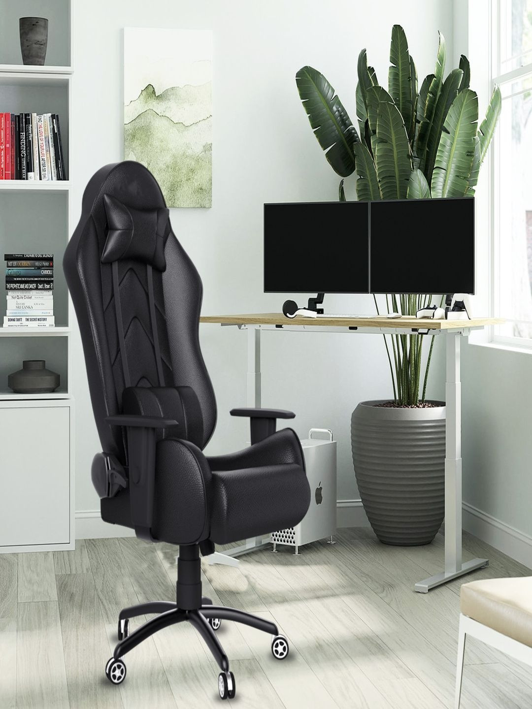 DOE BUCK Unisex Black Adjustable Swivel Gaming Chair