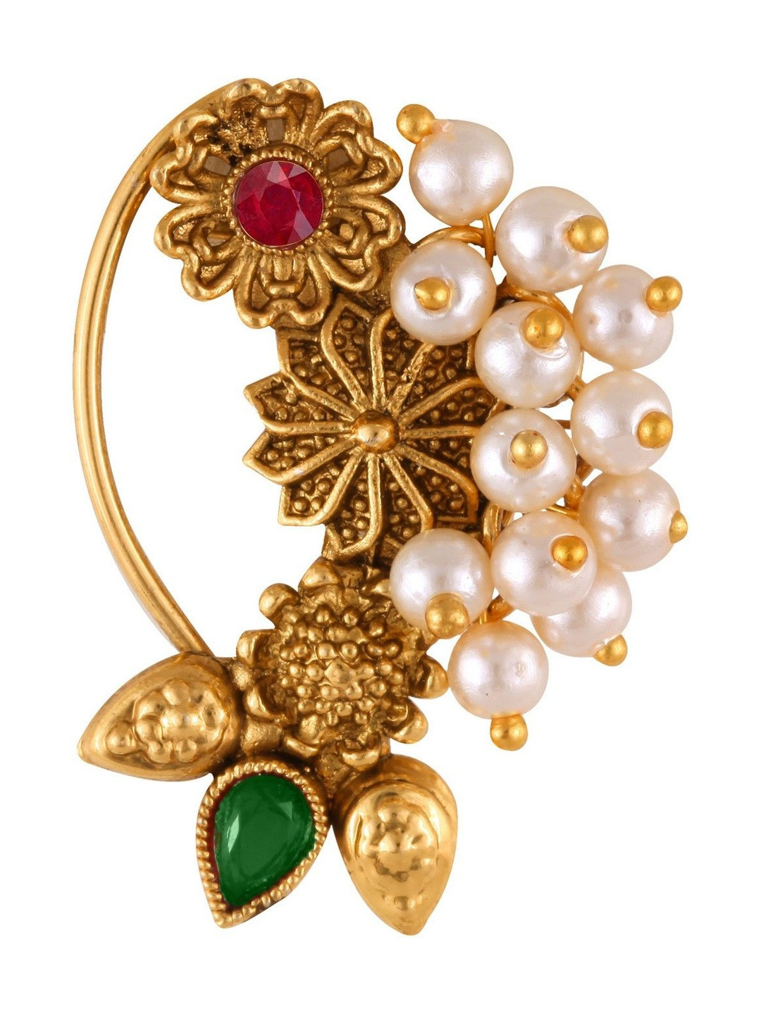 VIVASTRI Women Gold Plated Alloy Septum Nath Nose Pins