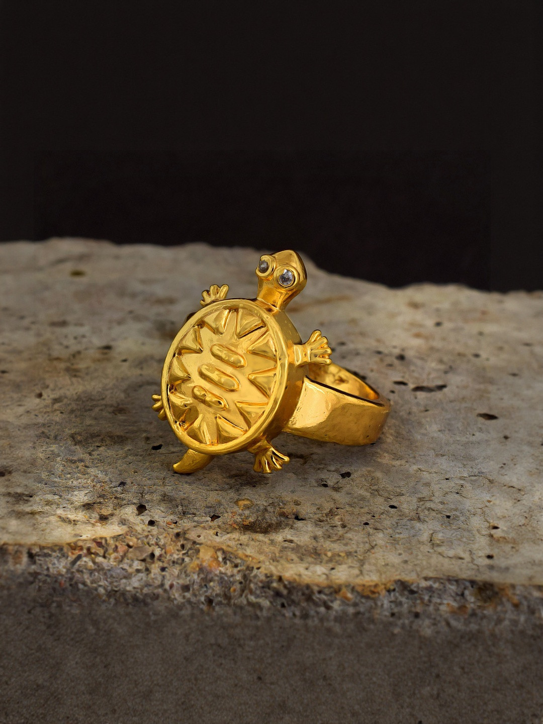 Gold plated Brass Tortoise designVaastu Fengshui stylish finger ring