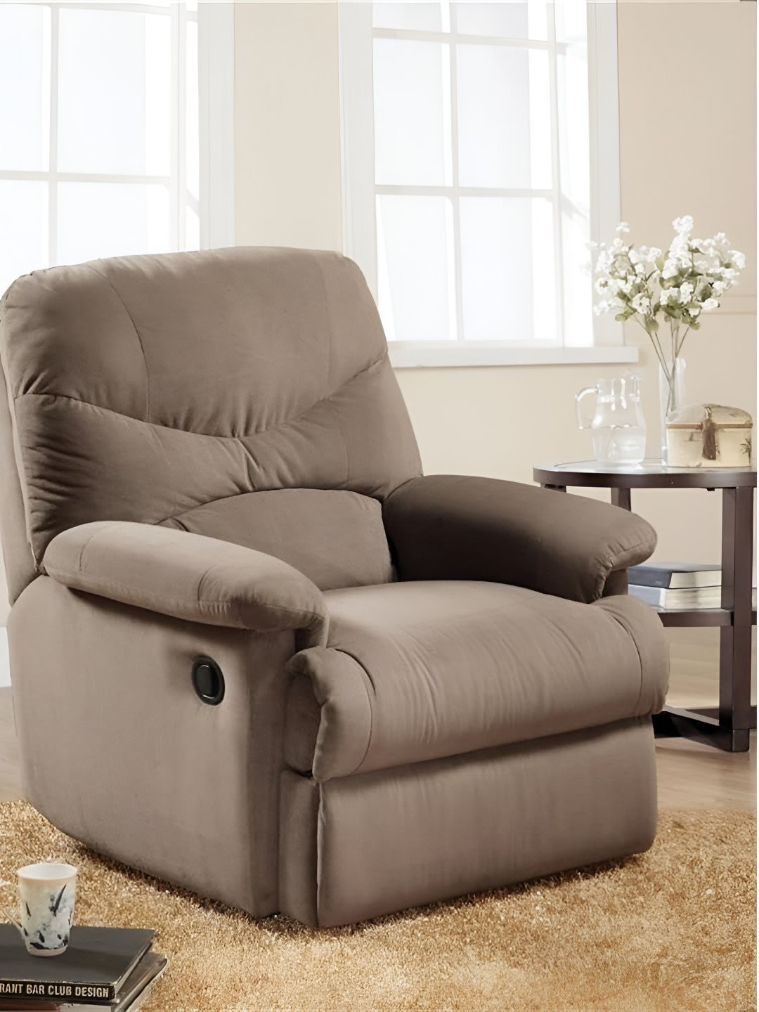 FRIENDS LIFE Brown 1 Seater Manual Rocking Recliner Sofa