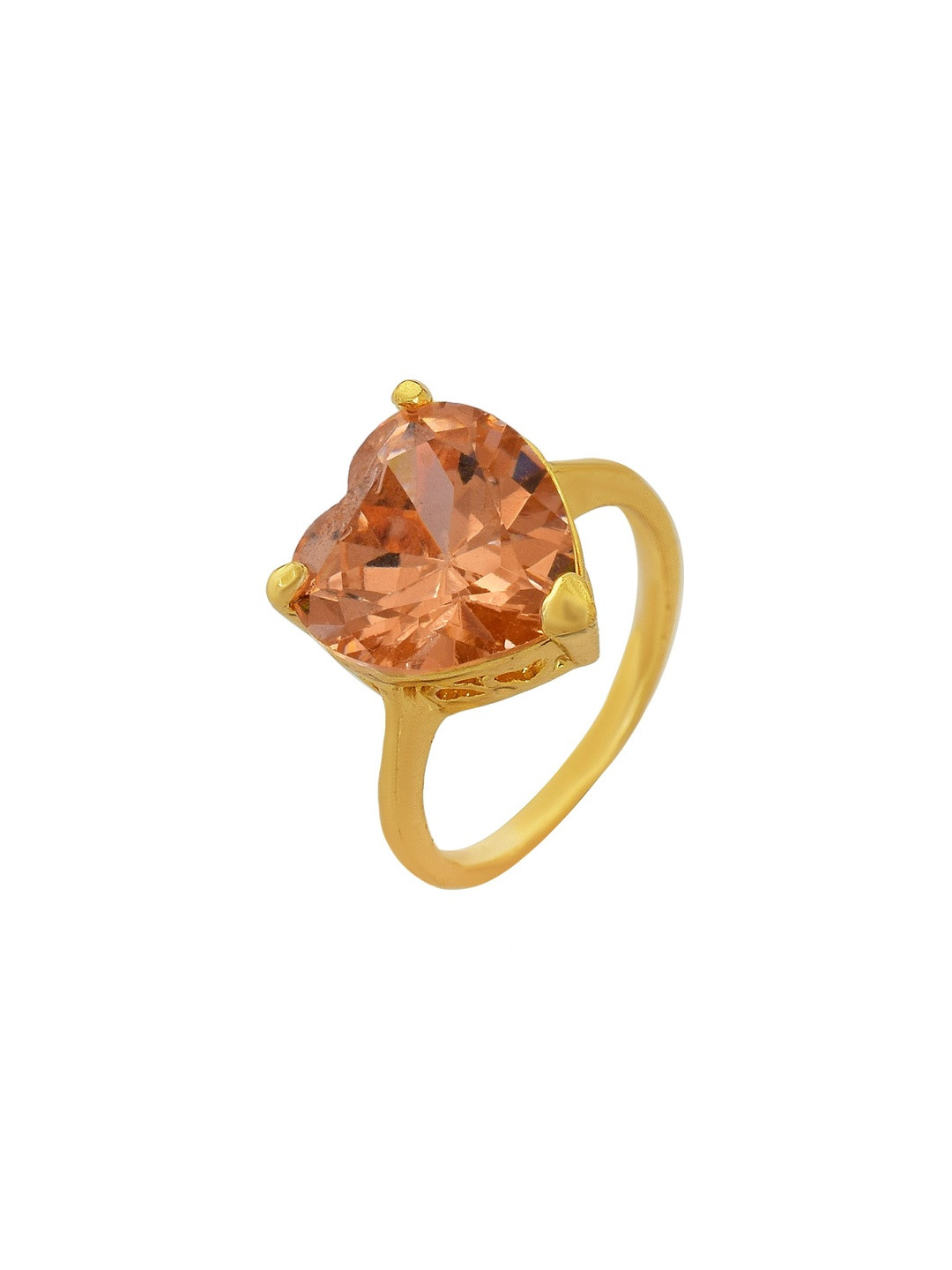 Gold plated Gomed Colour Heartshape fashion fingerring