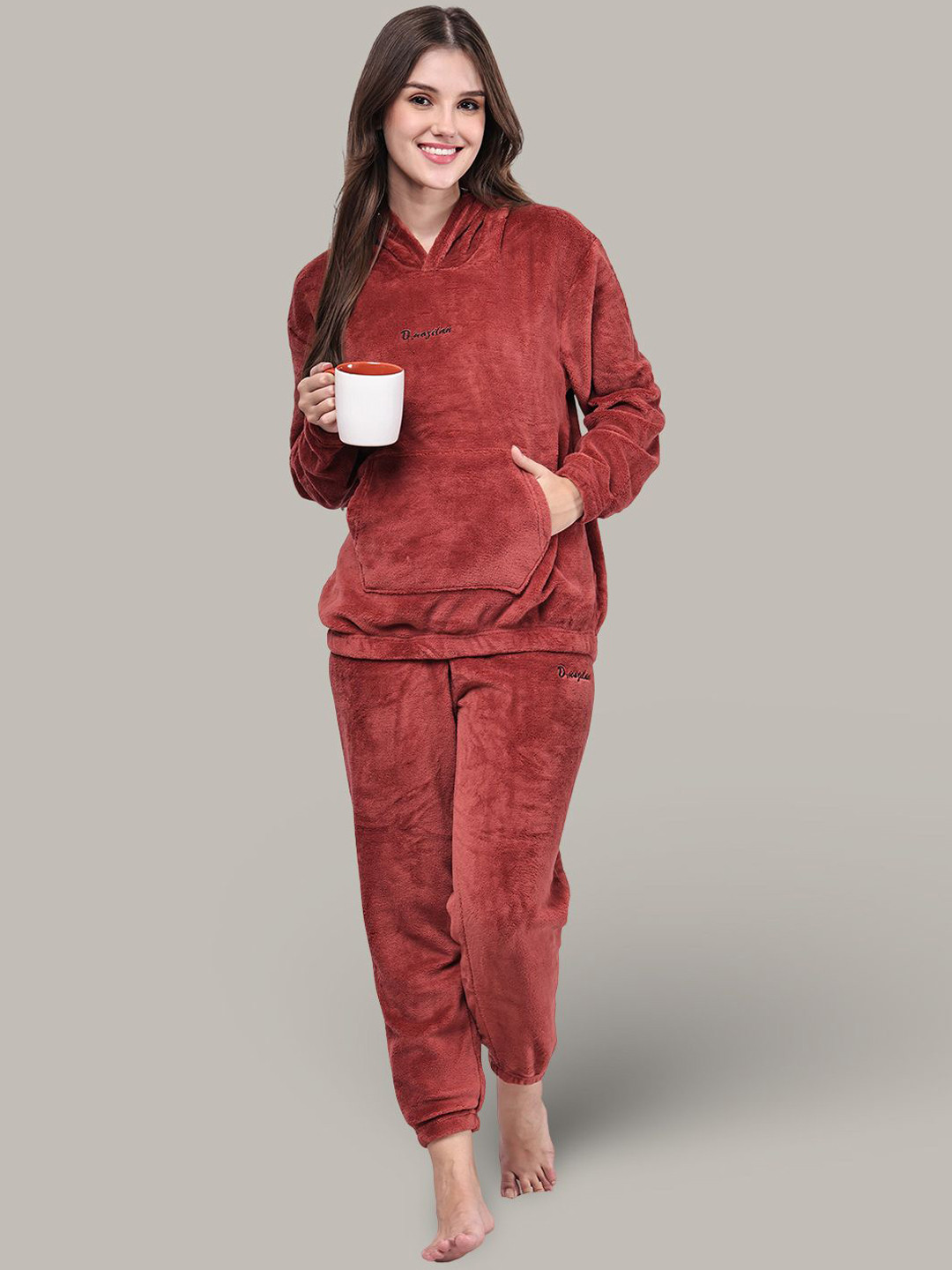 Jinfo Women Printed Hoodie & Jogger Night suit