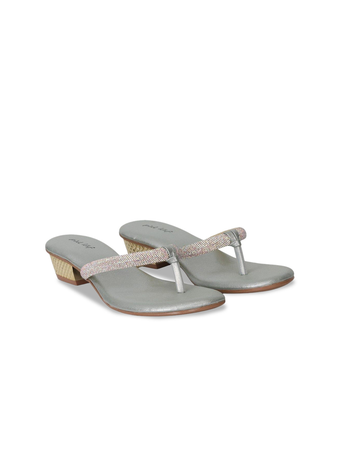 PINK LEAF Women Embellished Round Toe Block Fashion Heels
