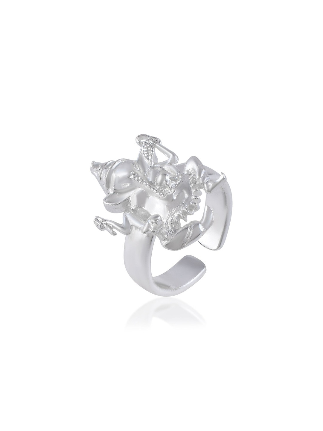 Brass Silver plated handmade Adjustable Ganesh Ganpati fingerring