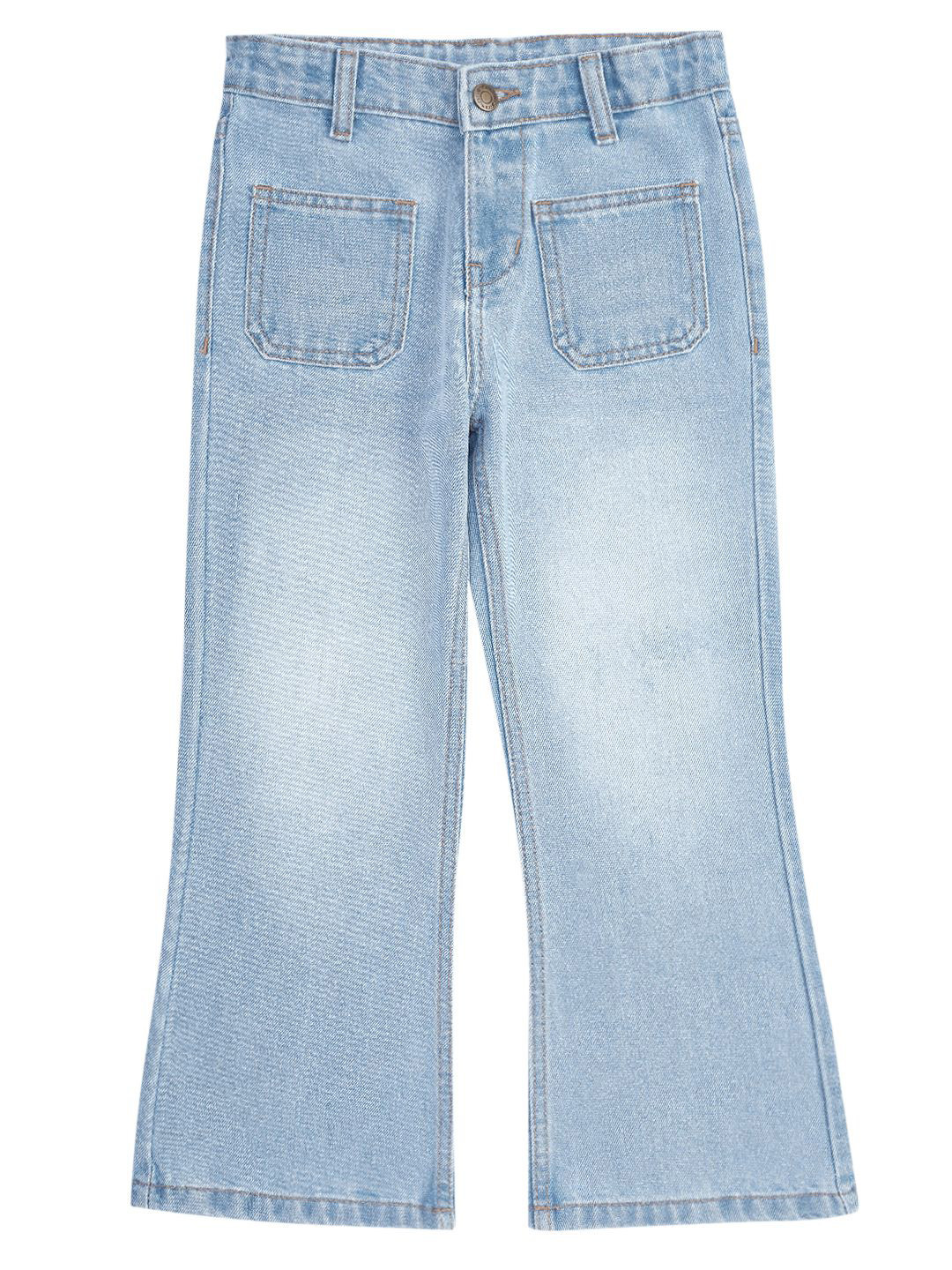 Cub McPaws Girls Bootcut Mid-Rise Heavy Fade Jeans