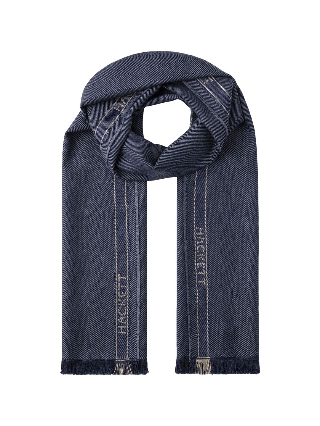 HACKETT LONDON Men Printed Scarf with Tasselled