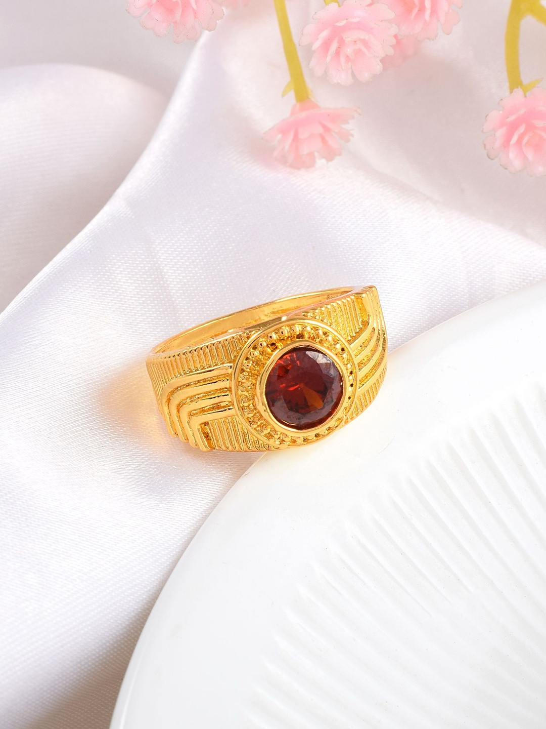 Brass Goldplated Reiki Fengshui Astrology Gomed Rashi Ratan finger ring