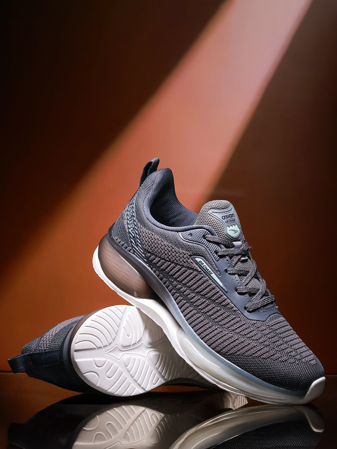 ASIAN Men's Grey Stylish Running & Training Sports Shoes