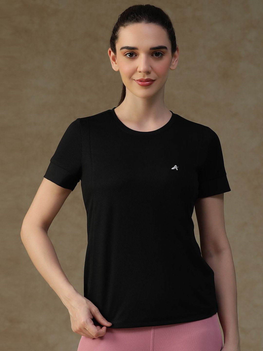 ATHLISIS Women e-Dry Technology Brand Logo Printed Round Neck T-shirt