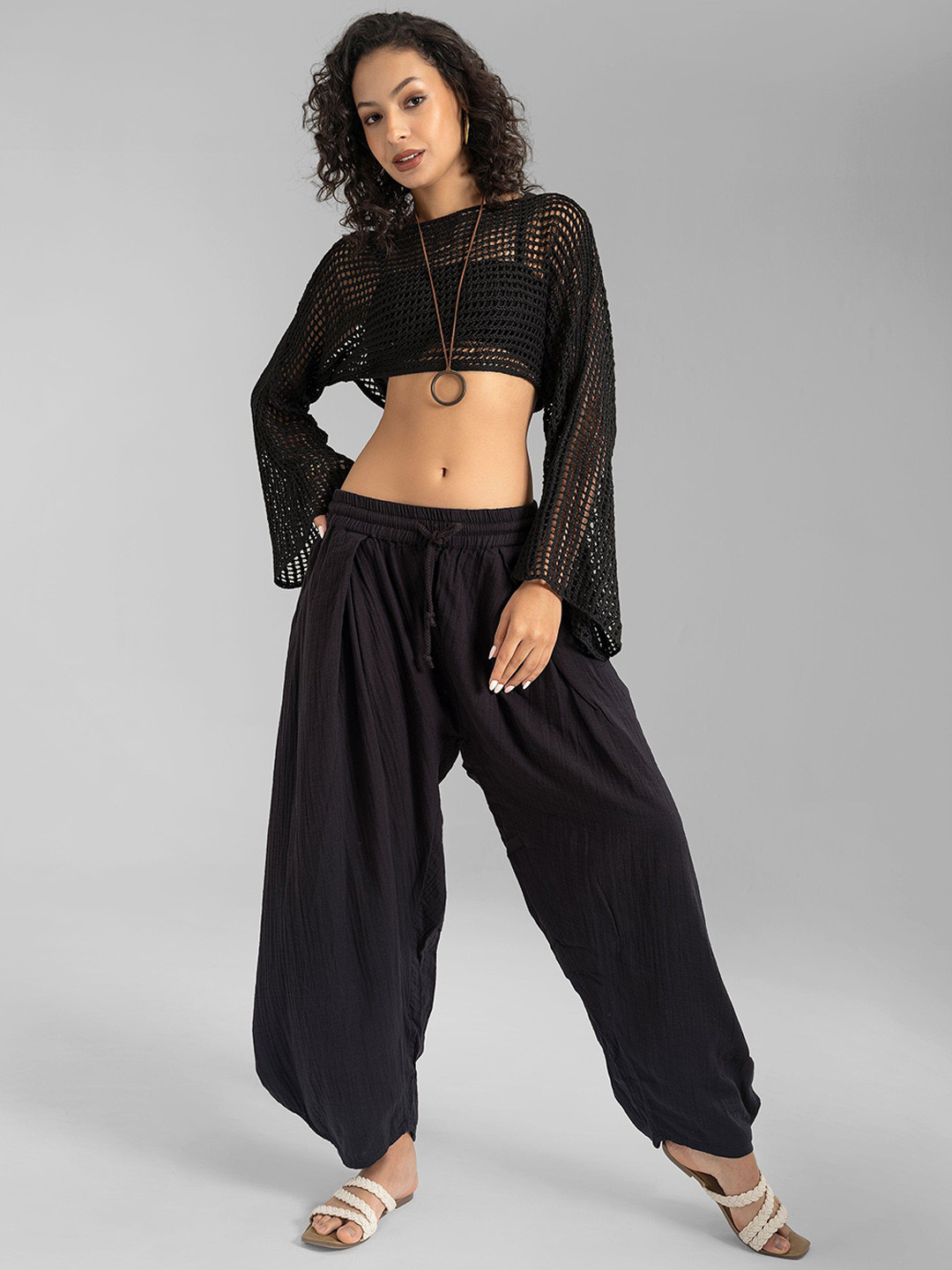 The Veshti Company Bangkok Barrel Women Wide Leg Pure Cotton Harem Pants