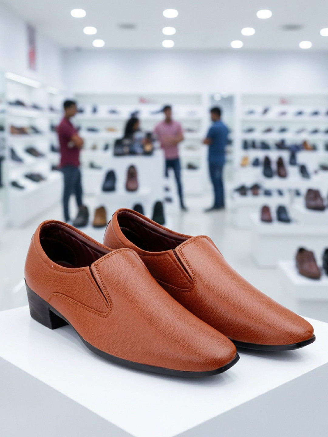 Bxxy Men Block Heel Formal Slip-On Shoes