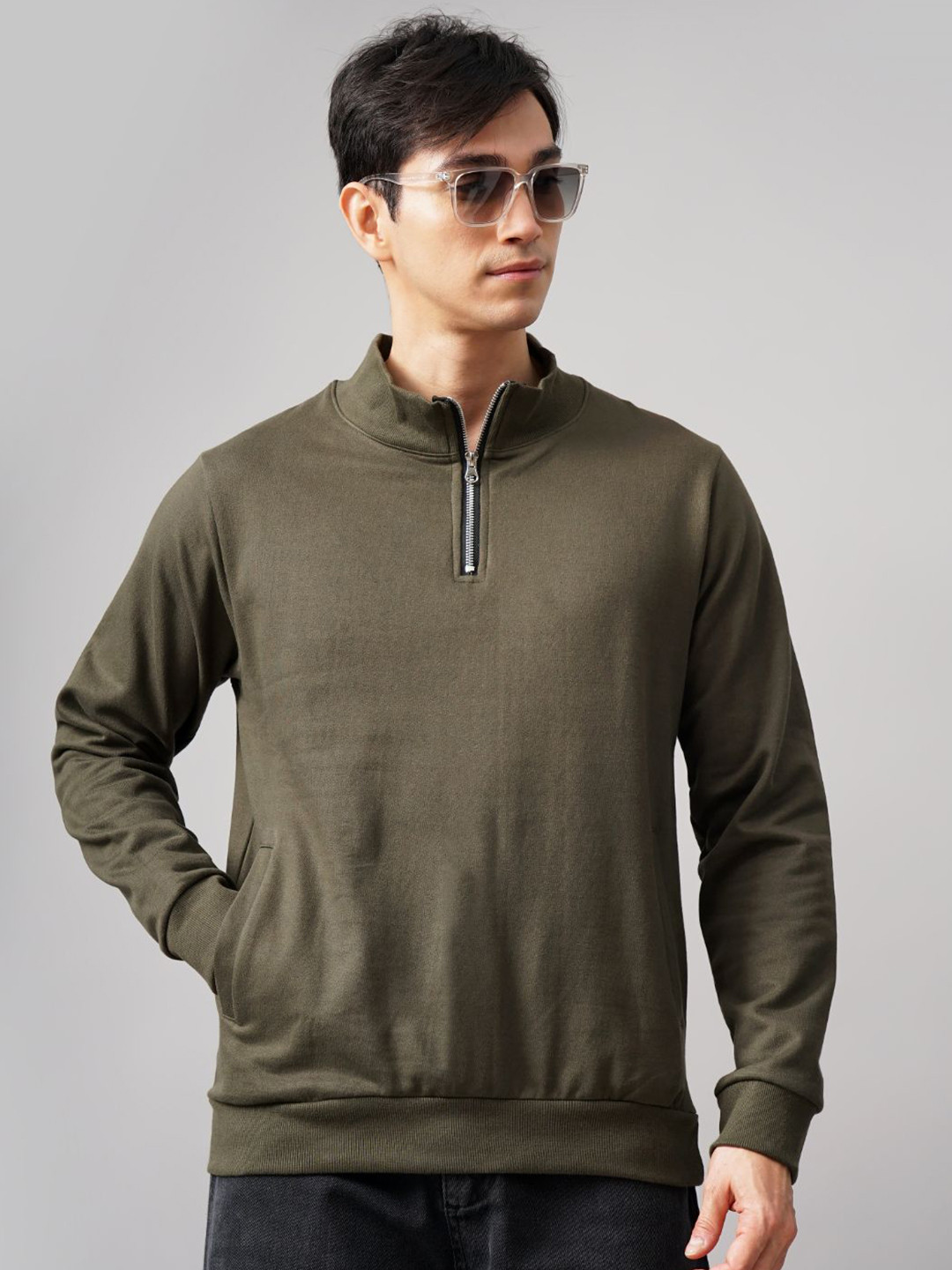 PAUL STREET Men High Neck Long Sleeves Sweatshirt