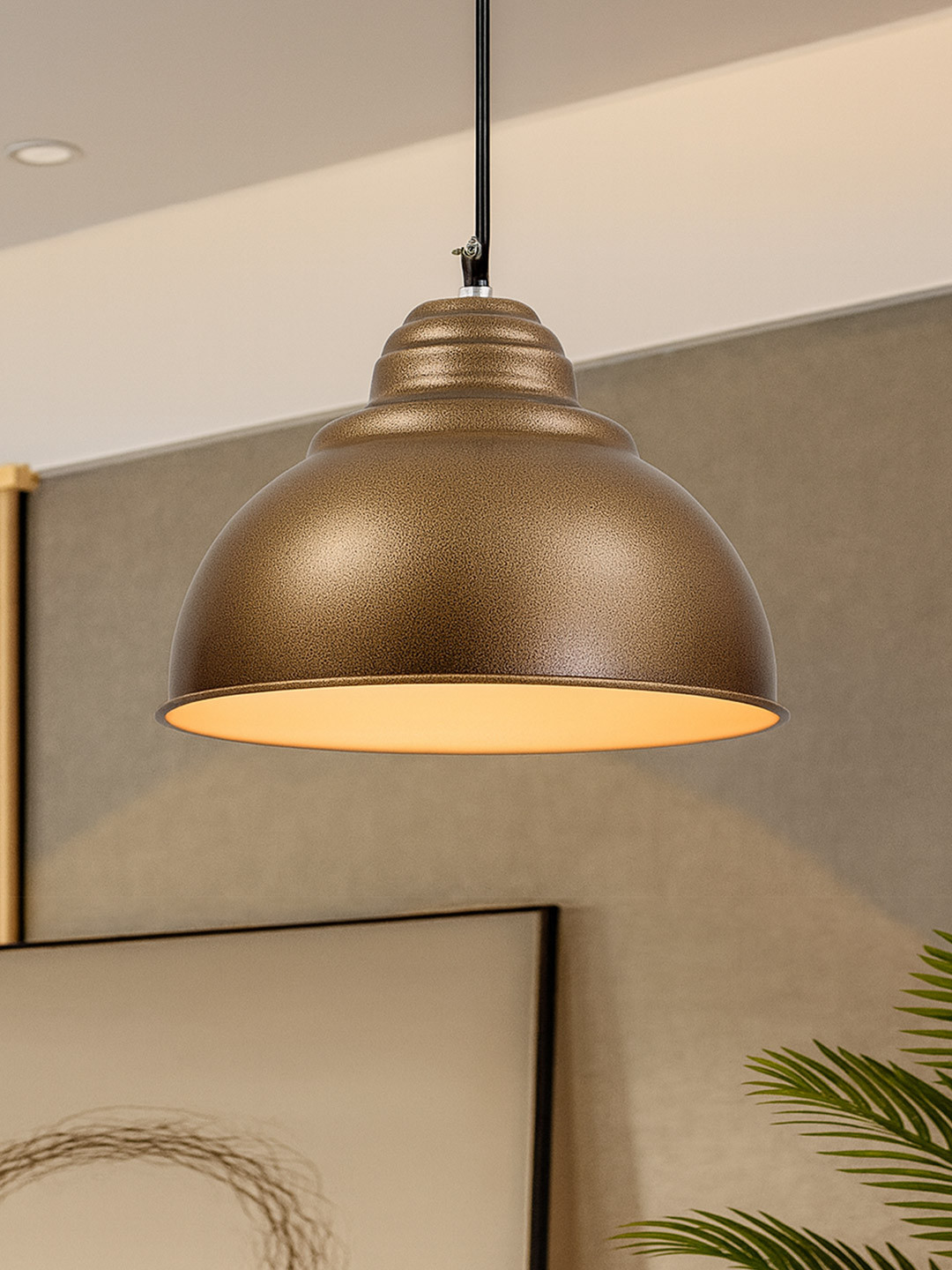 Homesake Textured Metal Hanging Pendant Lamp