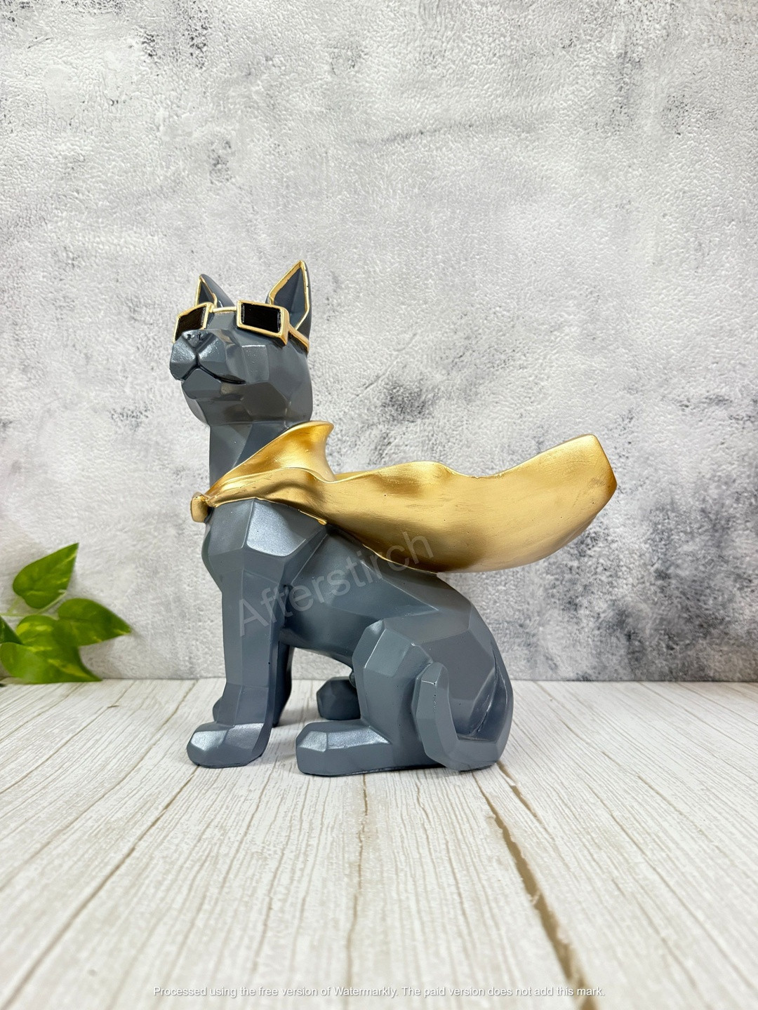 Afterstitch Grey Flying Dog Idols statues Animal Figurine Showpiece