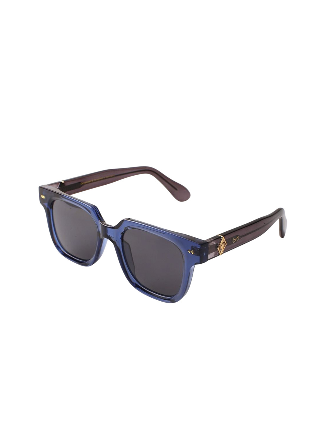 Vojos Unisex Mandala Pv5 Grey Lens & Blue Square Sunglasses With UV Protected Lens
