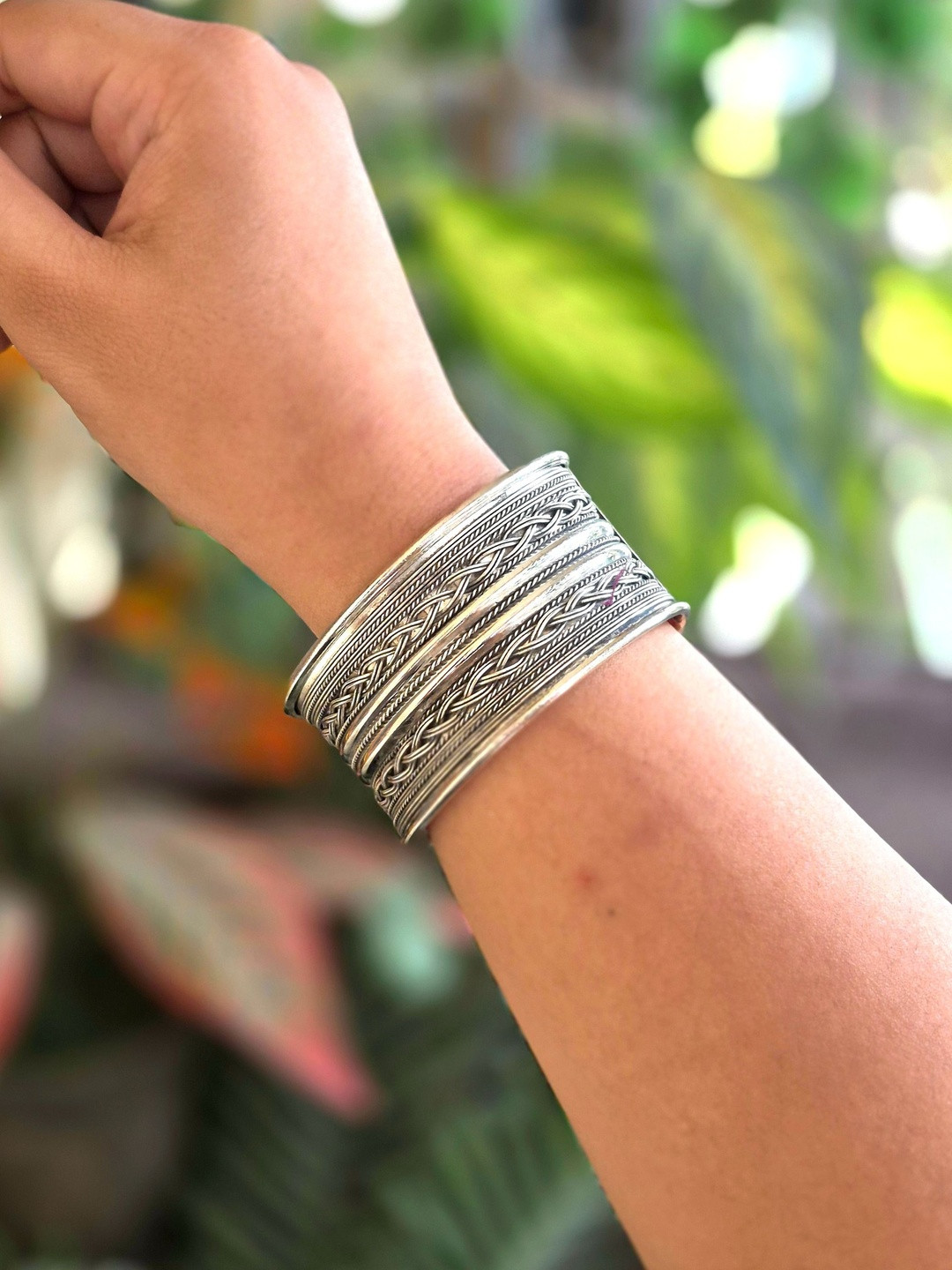NAMAN ARTS Set Of 2 Oxidised Cuffs
