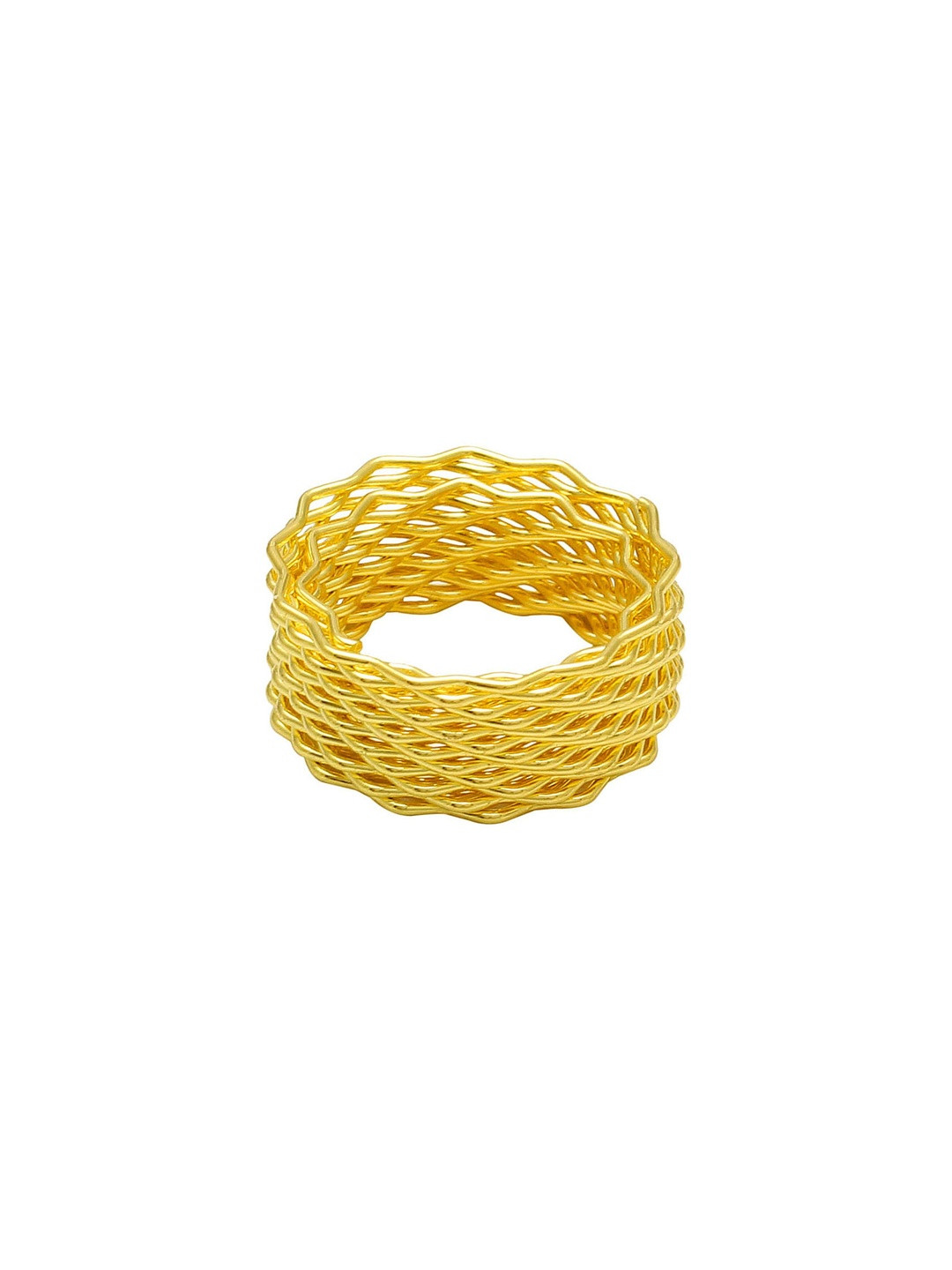 Gold plated Adjustable size intermeshed Brass wire, finger ring