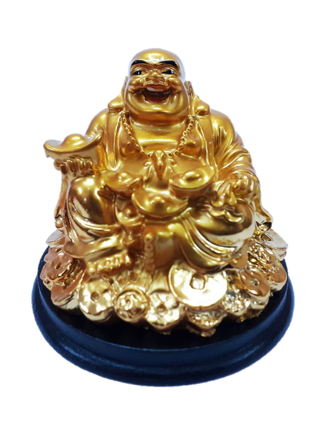 Afterstitch Gold-Toned Laughing Buddha Statue Show Piece