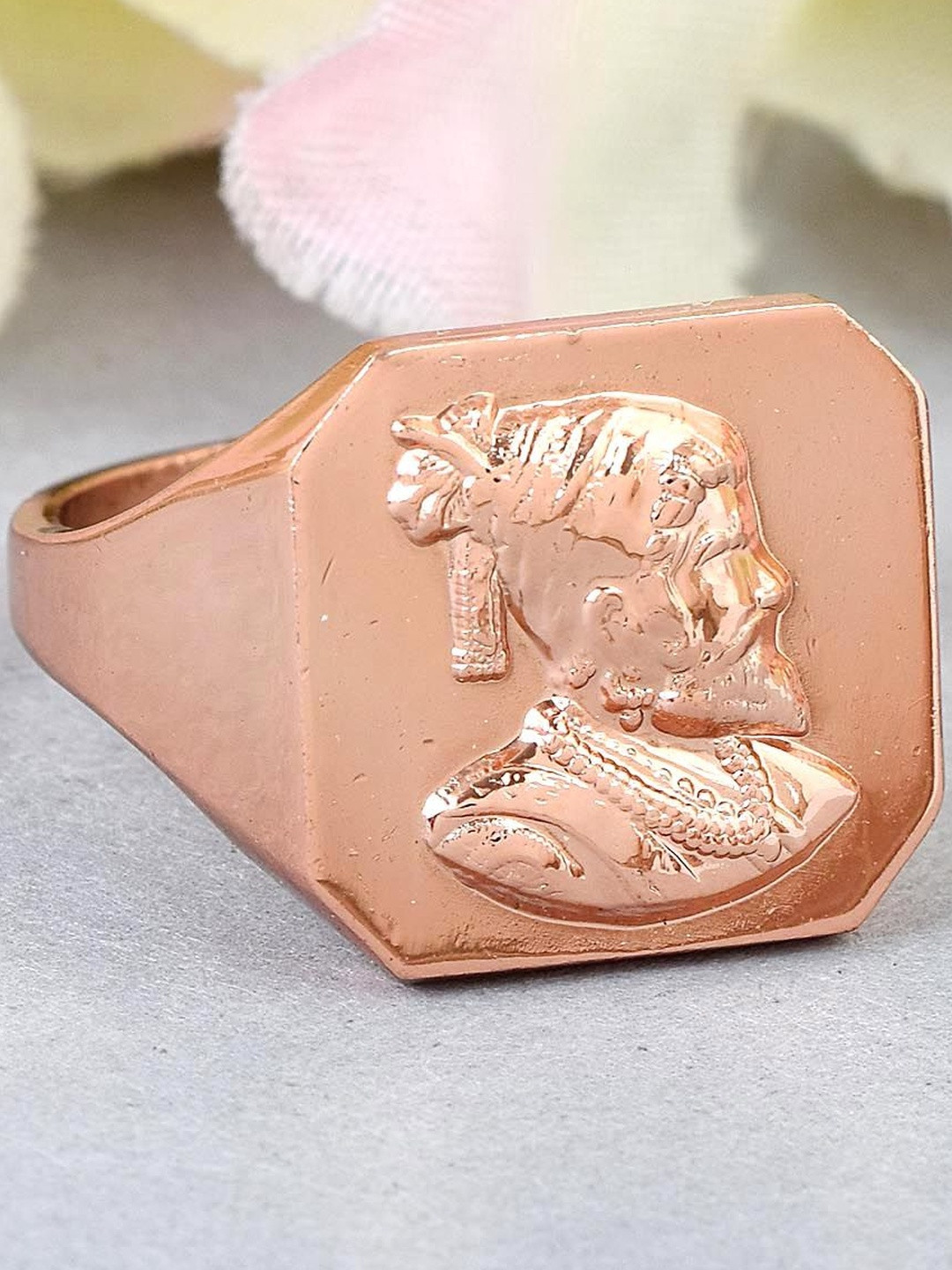 Copper coated Brass Maratha Shivaji Fingerring Men