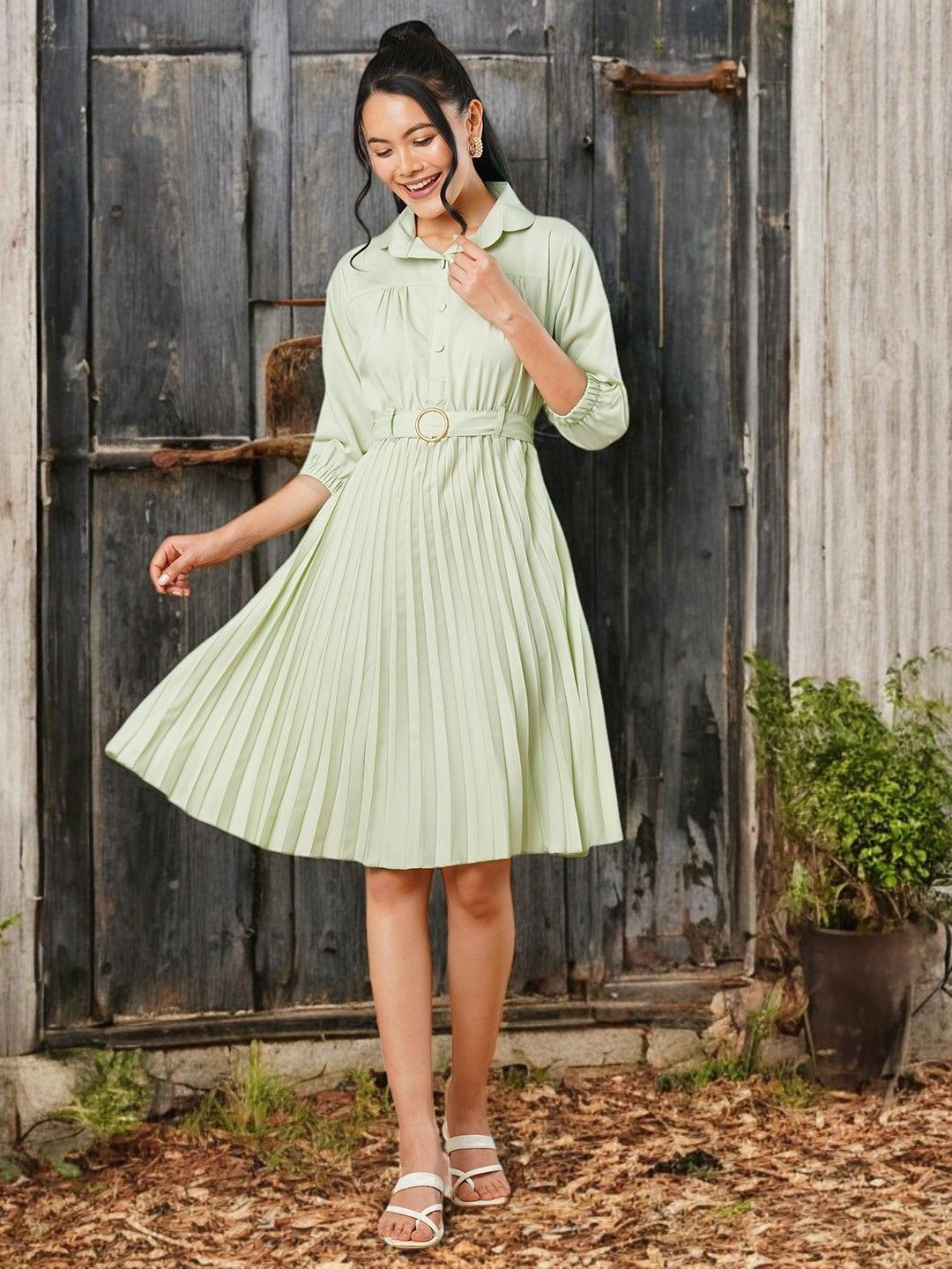 CARTYSHOP Women Crepe Fit & Flare Dress