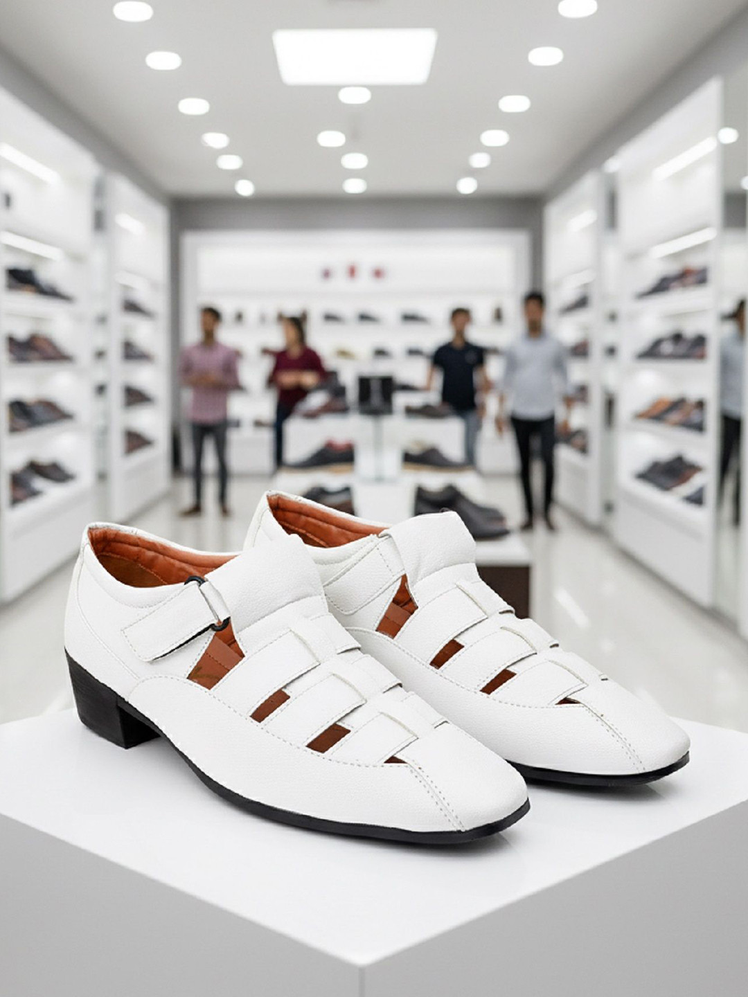 Bxxy Men 5.08 CM Heel Height Increasing Formal Velcro Roman Sandals